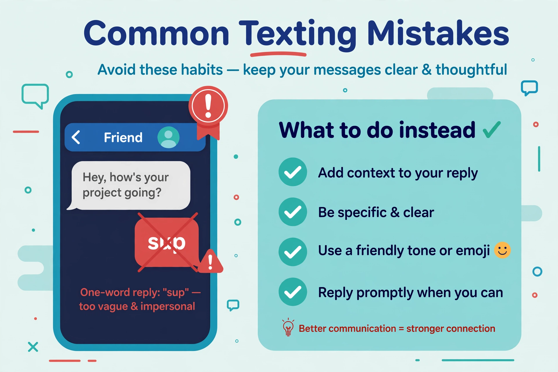 Common mistakes to avoid when choosing the best reply to sup and its meaning