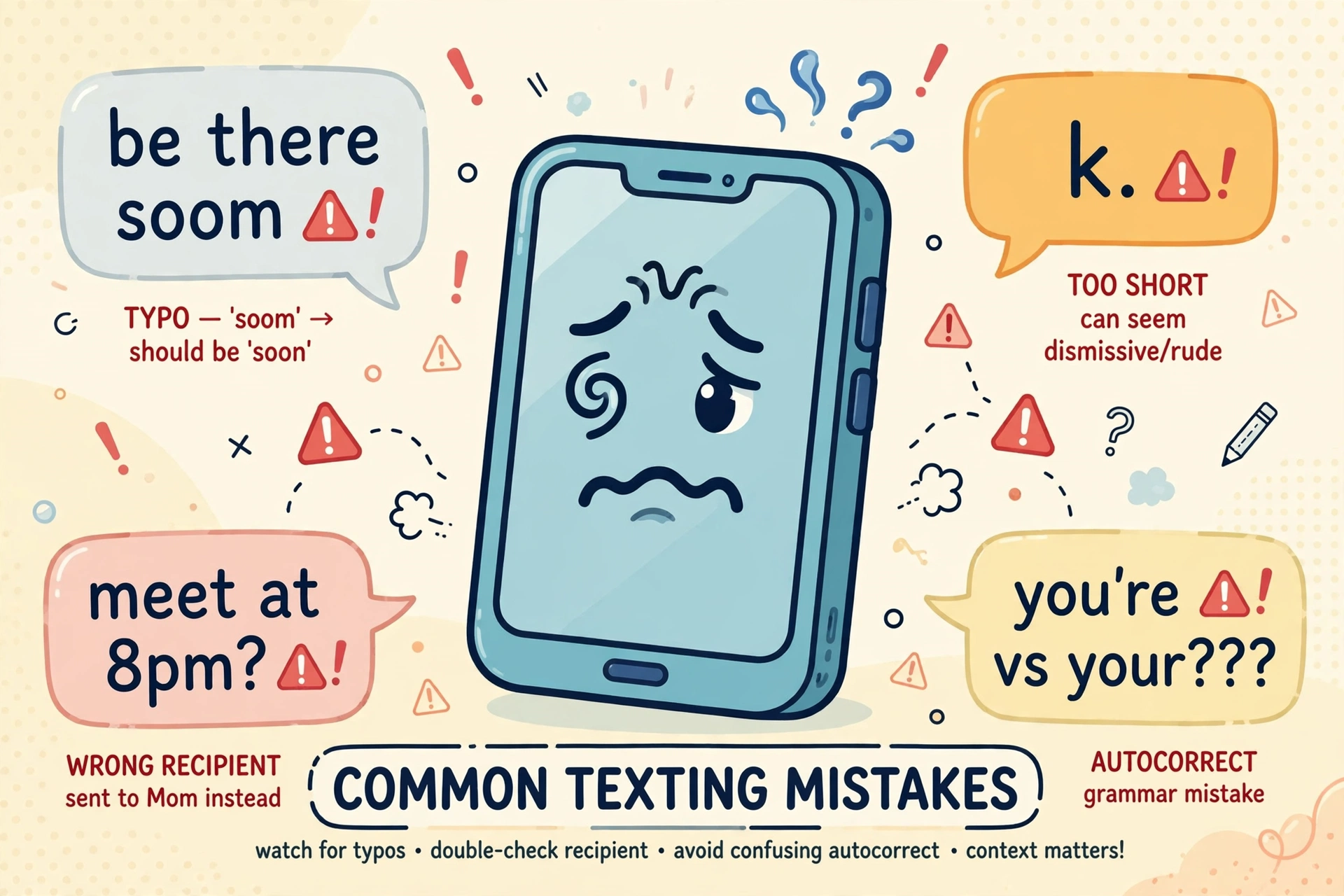 Common mistakes when using TM in text messages