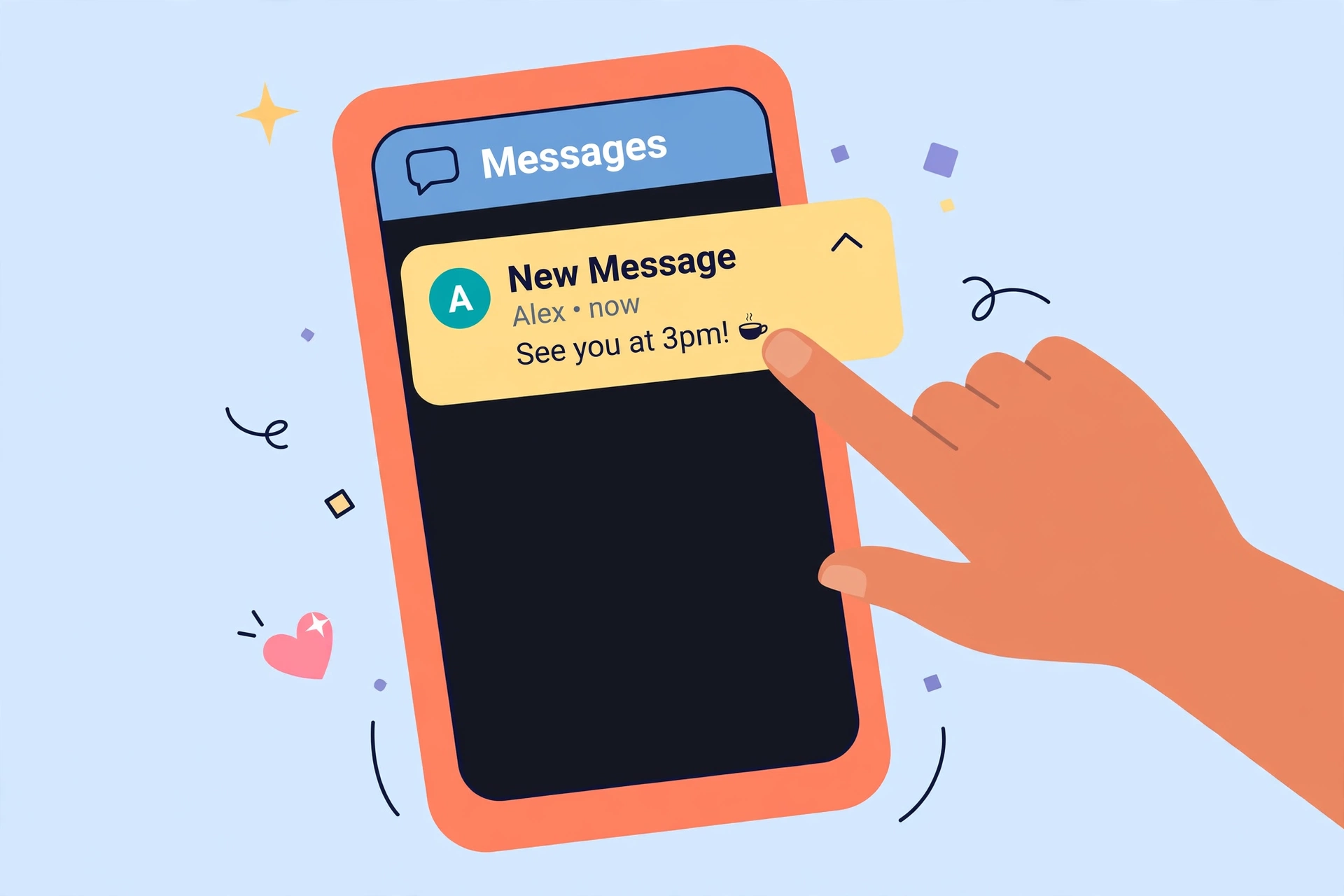 TM used to mean text me – phone notification